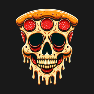 Pizza Skull Face, Funny Pizza Lover, Halloween T-Shirt