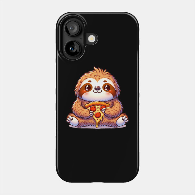 Cute Sloth with a Slice of Pizza Phone Case by logiamerch