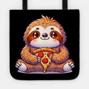 Cute Sloth with a Slice of Pizza Tote