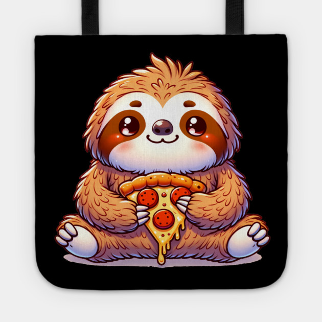 Cute Sloth with a Slice of Pizza Tote by logiamerch