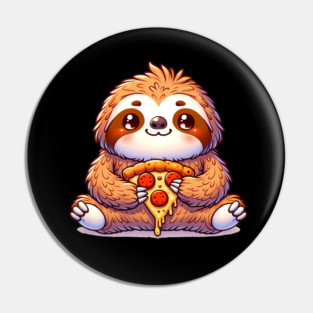 Cute Sloth with a Slice of Pizza Pin
