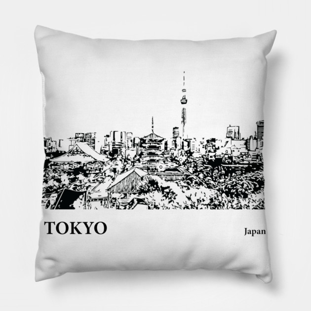 Tokyo Japan Pillow by Lakeric