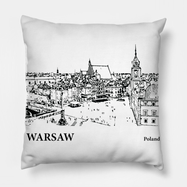 Warsaw Poland Pillow by Lakeric