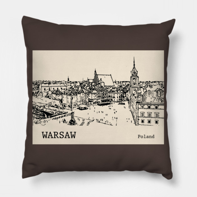 Warsaw Poland Pillow by Lakeric
