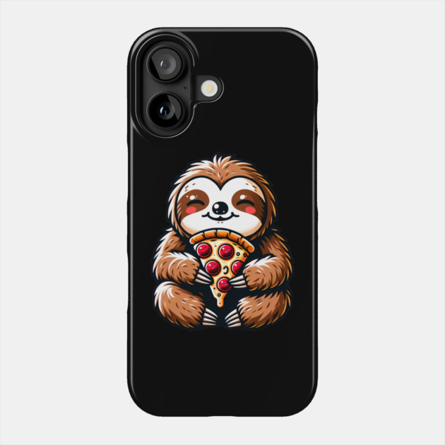 Cute Sloth with a Slice of Pizza Phone Case by logiamerch