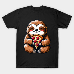 Cute Sloth with a Slice of Pizza T-Shirt