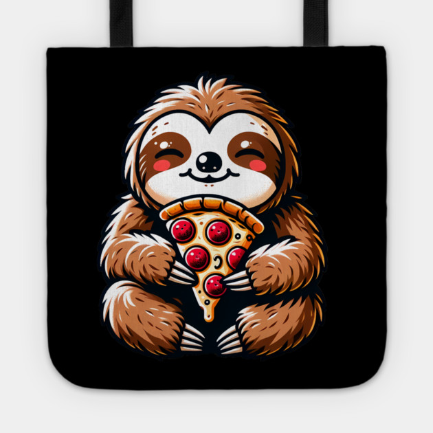 Cute Sloth with a Slice of Pizza Tote by logiamerch