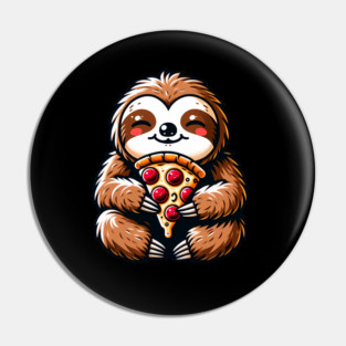 Cute Sloth with a Slice of Pizza Pin