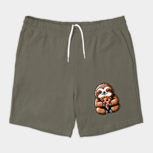 Cute Sloth with a Slice of Pizza Shorts