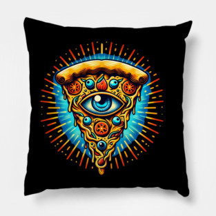 Dizza deity, Funny Pizza Lover Artwork Pillow