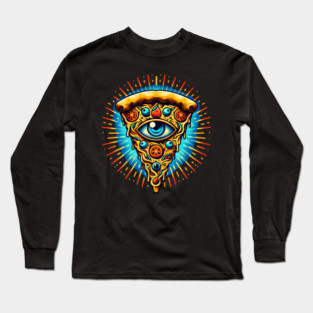 Dizza deity, Funny Pizza Lover Artwork Long Sleeve T-Shirt