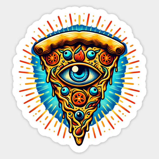 Dizza deity, Funny Pizza Lover Artwork Sticker by logiamerch