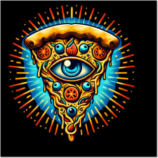 Dizza deity, Funny Pizza Lover Artwork Posters and Art