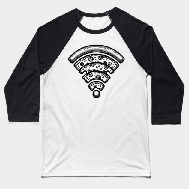 Pizza and Wifi, Funny Pizza Lover Baseball T-Shirt by logiamerch