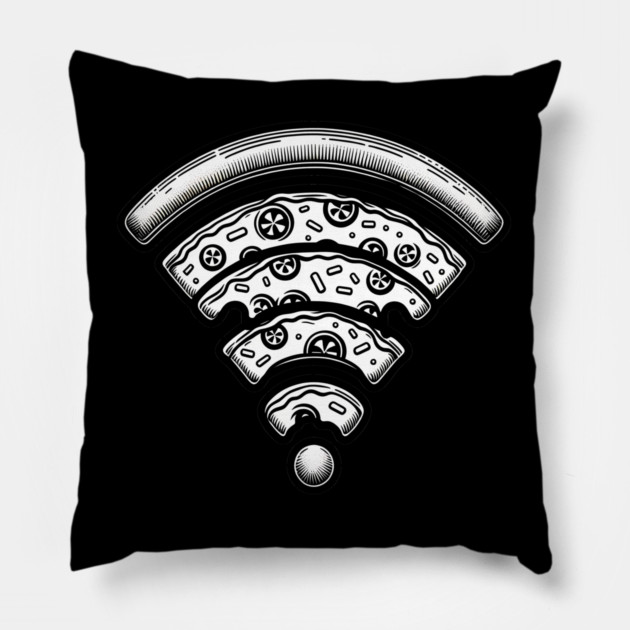 Pizza and Wifi, Funny Pizza Lover Pillow by logiamerch