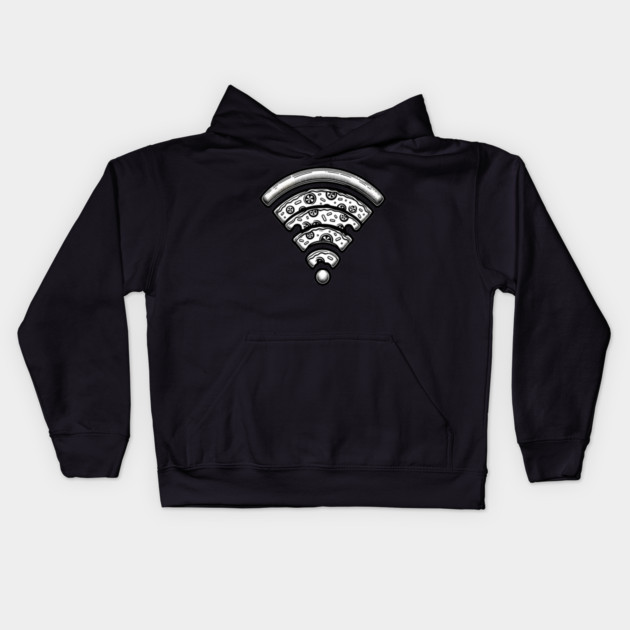 Pizza and Wifi, Funny Pizza Lover Kids Hoodie by logiamerch