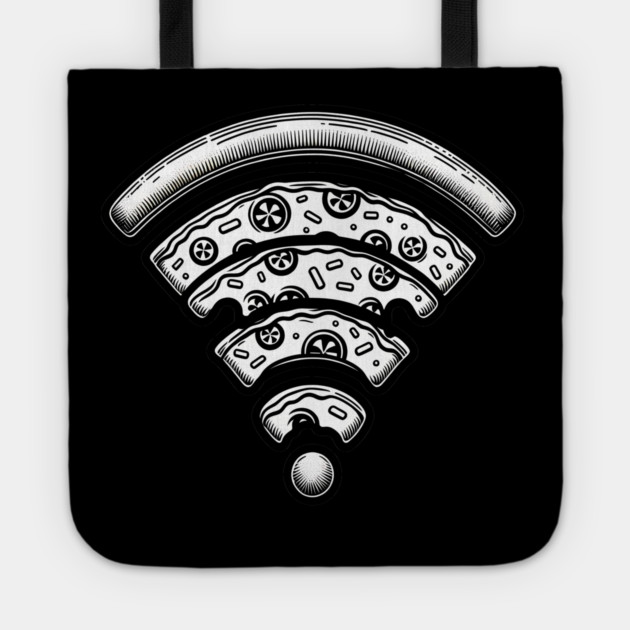 Pizza and Wifi, Funny Pizza Lover Tote by logiamerch