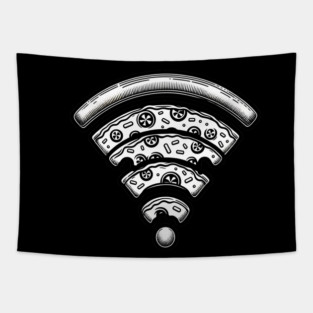 Pizza and Wifi, Funny Pizza Lover Tapestry