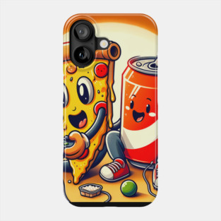 Funny Pizza and Soda playing Games Phone Case