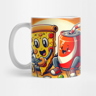 Funny Pizza and Soda playing Games Mug
