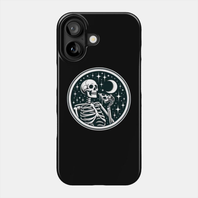 Skeleton enjoying a Slice of Pizza Phone Case by logiamerch