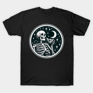 Skeleton enjoying a Slice of Pizza T-Shirt