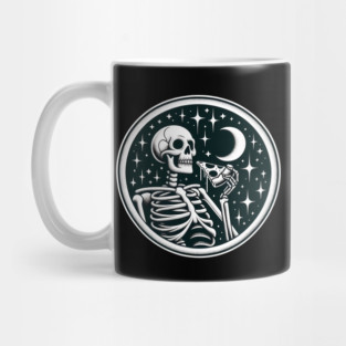 Skeleton enjoying a Slice of Pizza Mug