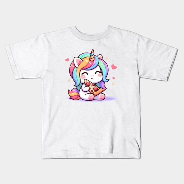 Pizza Unicorn Lover, Love Eating Pizza Kids T-Shirt by logiamerch