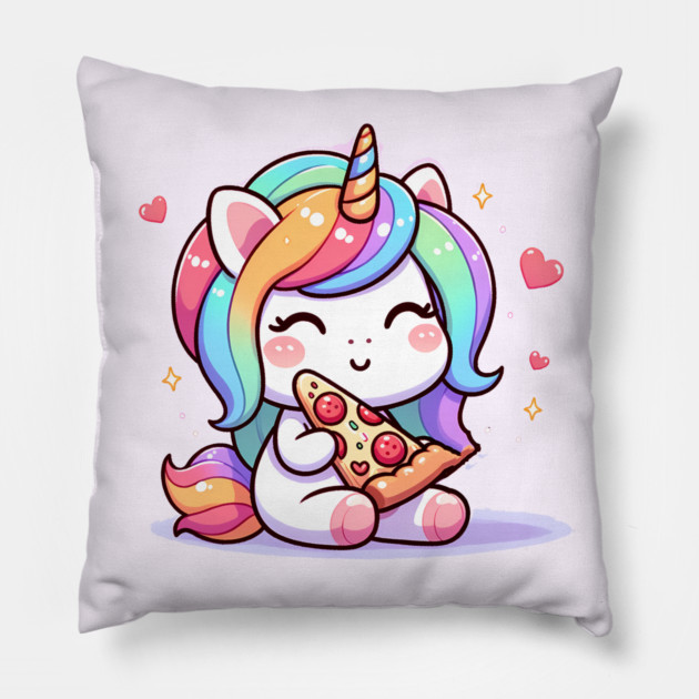 Pizza Unicorn Lover, Love Eating Pizza Pillow by logiamerch