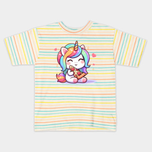 Pizza Unicorn Lover, Love Eating Pizza Kids T-Shirt