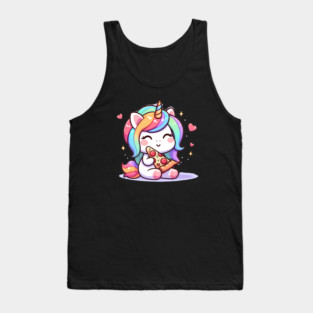 Pizza Unicorn Lover, Love Eating Pizza Tank Top