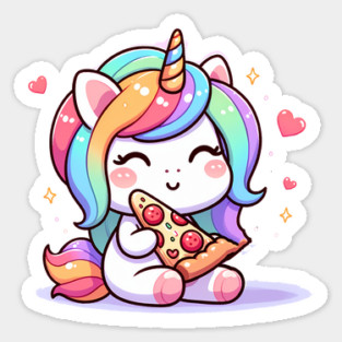 Pizza Unicorn Lover, Love Eating Pizza Sticker