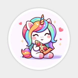 Pizza Unicorn Lover, Love Eating Pizza Magnet