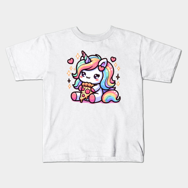 Pizza Unicorn Lover, Love Eating Pizza Kids T-Shirt by logiamerch