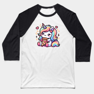 Pizza Unicorn Lover, Love Eating Pizza Baseball T-Shirt
