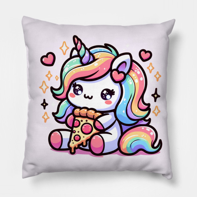 Pizza Unicorn Lover, Love Eating Pizza Pillow by logiamerch