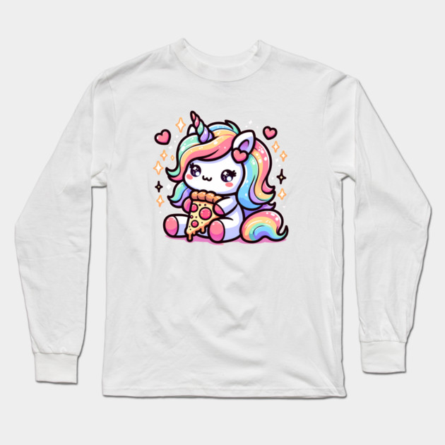 Pizza Unicorn Lover, Love Eating Pizza Long Sleeve T-Shirt by logiamerch