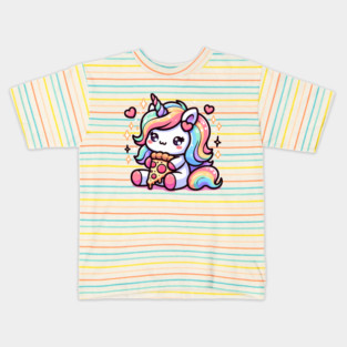 Pizza Unicorn Lover, Love Eating Pizza Kids T-Shirt