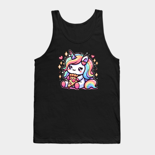 Pizza Unicorn Lover, Love Eating Pizza Tank Top by logiamerch