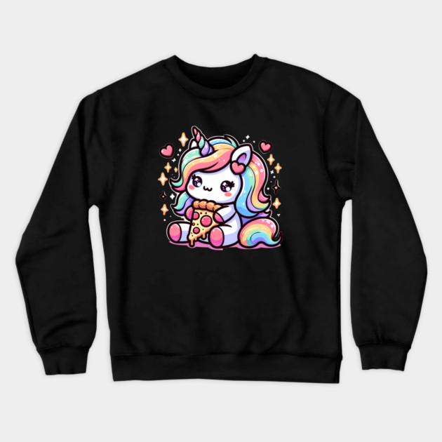 Pizza Unicorn Lover, Love Eating Pizza Crewneck Sweatshirt by logiamerch