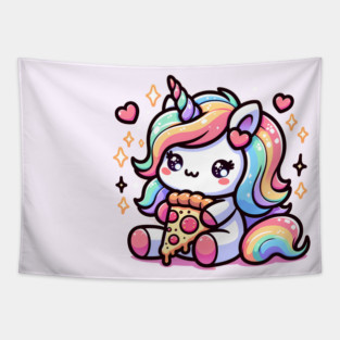 Pizza Unicorn Lover, Love Eating Pizza Tapestry