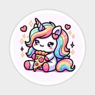 Pizza Unicorn Lover, Love Eating Pizza Magnet
