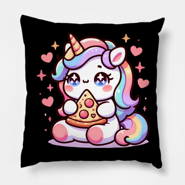 Pizza Unicorn Lover, Love Eating Pizza Pillow by logiamerch