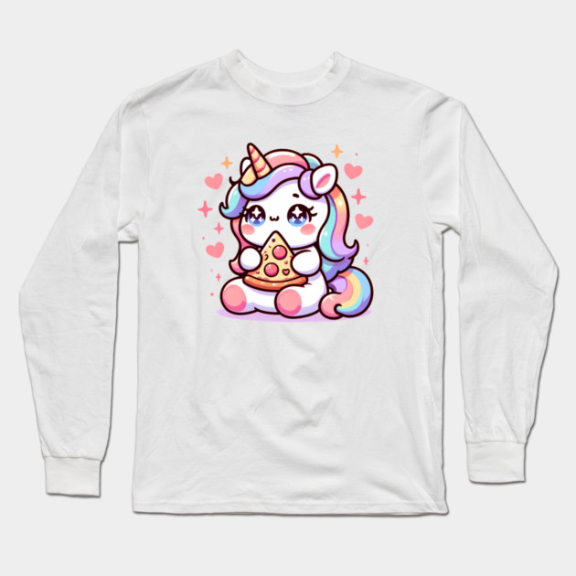 Pizza Unicorn Lover, Love Eating Pizza Long Sleeve T-Shirt by logiamerch