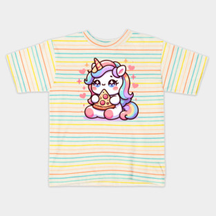 Pizza Unicorn Lover, Love Eating Pizza Kids T-Shirt