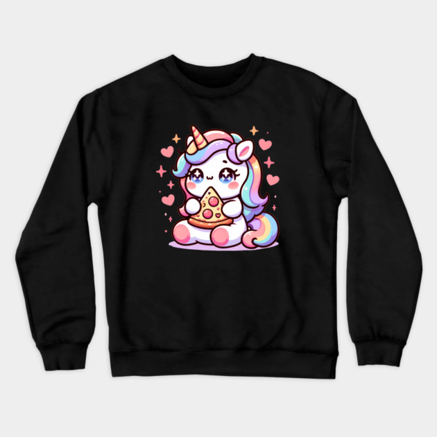 Pizza Unicorn Lover, Love Eating Pizza Crewneck Sweatshirt by logiamerch
