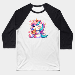 Pizza Unicorn Lover, Love Eating Pizza Baseball T-Shirt