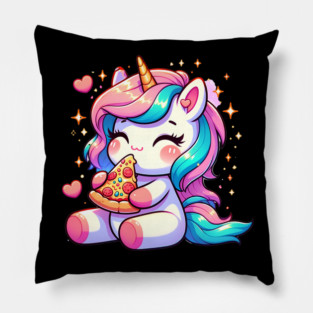 Pizza Unicorn Lover, Love Eating Pizza Pillow