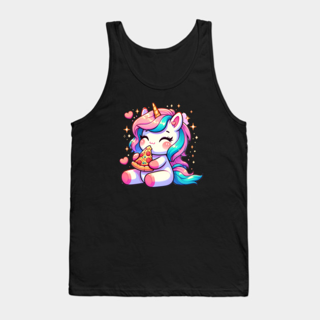 Pizza Unicorn Lover, Love Eating Pizza Tank Top by logiamerch