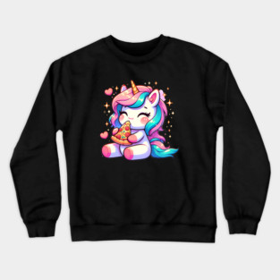 Pizza Unicorn Lover, Love Eating Pizza Crewneck Sweatshirt